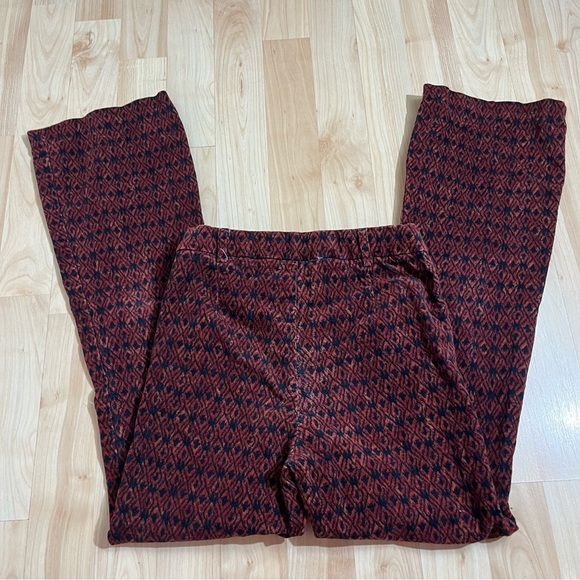 Zara Girls Age 13-14 Printed Corduroy Flared Trousers Red Black - Picture 2 of 6